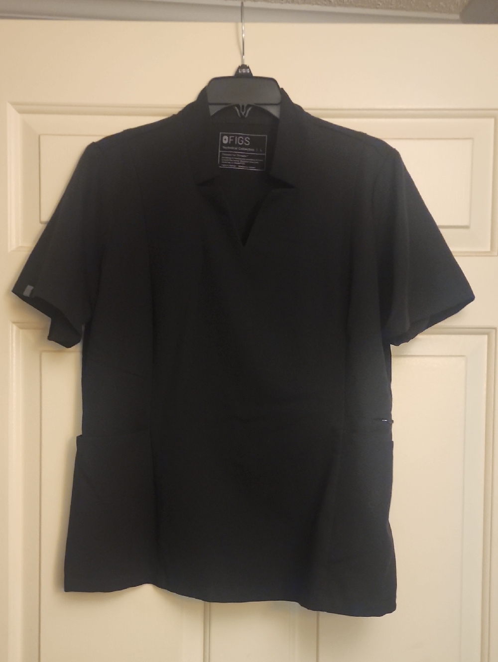 Figs Black V-Notch Medical Top